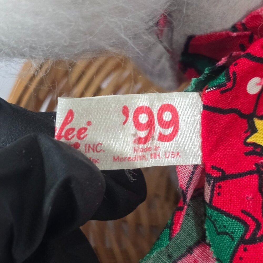 Vintage 1999 Annalee Mobilitee Christmas Mouse In Basket Holly Hat Holiday Decor - Picture 6 of 7